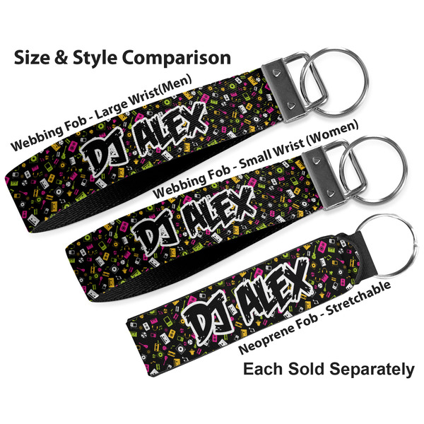 Music DJ Master Multiple Key Ring comparison sizes