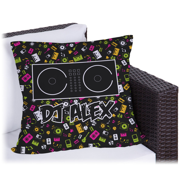 Custom Music DJ Master Outdoor Pillow (Personalized)