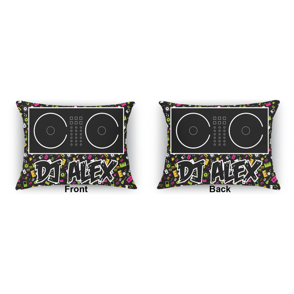 Music DJ Master Outdoor Rectangular Throw Pillow (Front and Back)