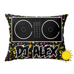 Music DJ Master Outdoor Throw Pillow (Rectangular) w/ Name or Text