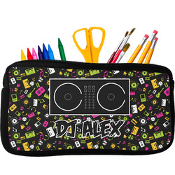 DJ Music Master Neoprene Pencil Case - Small w/ Name or Text