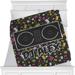 Music DJ Master Minky Blanket - Toddler / Throw - 60"x50" - Single Sided w/ Name or Text