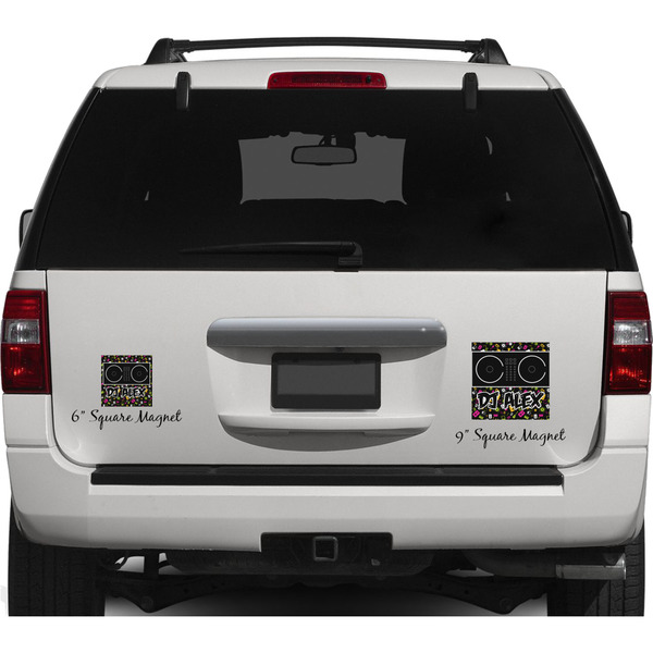 Music DJ Master Personalized Square Car Magnets on Ford Explorer