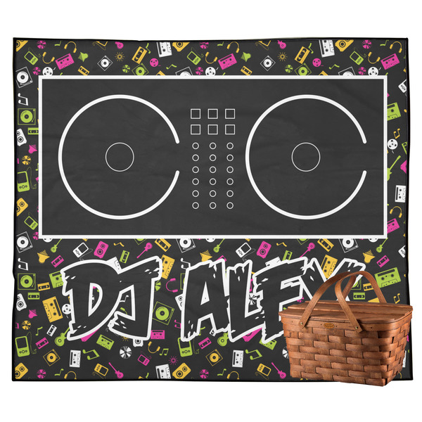 Custom Music DJ Master Outdoor Picnic Blanket w/ Name or Text