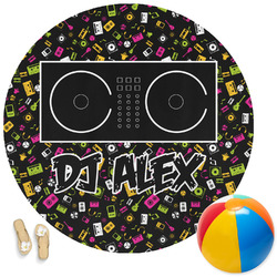 Music DJ Master Round Beach Towel (Personalized)