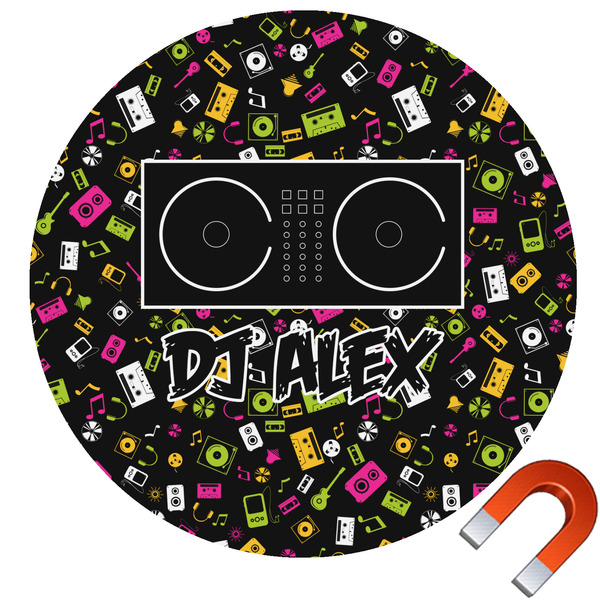 Custom Music DJ Master Round Car Magnet - 10" (Personalized)