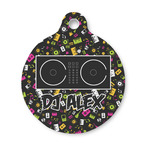 DJ Music Master Round Pet ID Tag - Small (Personalized)