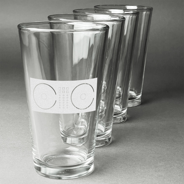 Custom DJ Music Master Pint Glasses - Engraved (Set of 4)