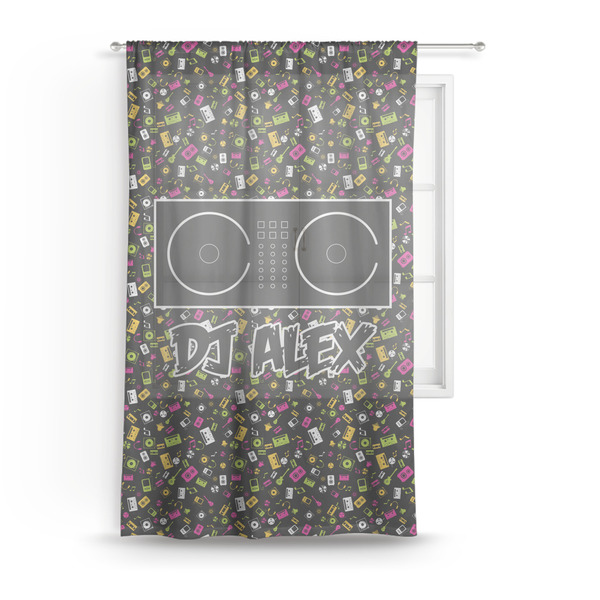 Custom DJ Music Master Sheer Curtain (Personalized)