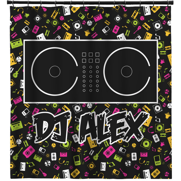 Custom DJ Music Master Shower Curtain - 71" x 74" (Personalized)