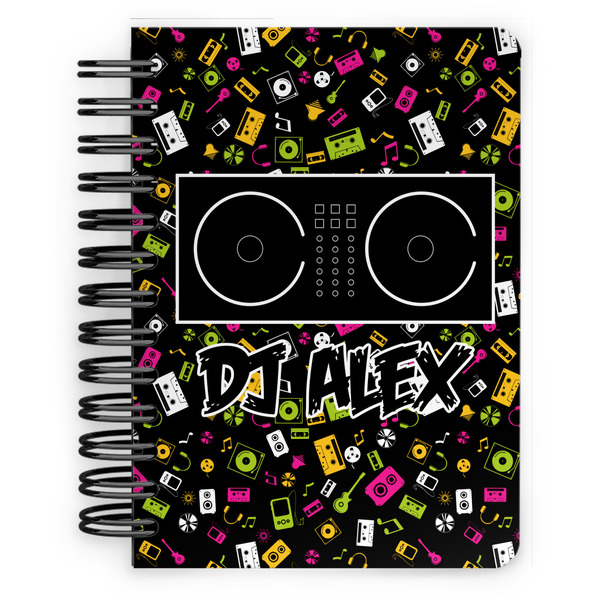 Custom DJ Music Master Spiral Notebook - 5x7 w/ Name or Text