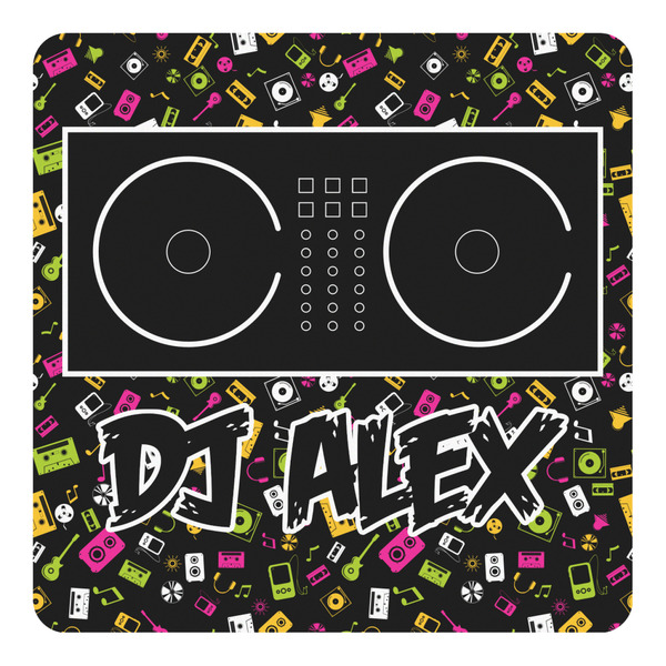Custom DJ Music Master Square Decal - Large w/ Name or Text