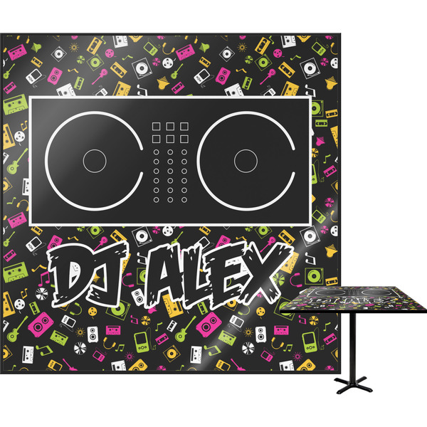 Custom DJ Music Master Square Table Top - 30" w/ Name or Text