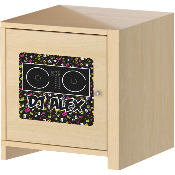 Music DJ Master Square Wall Decal on Wooden Cabinet