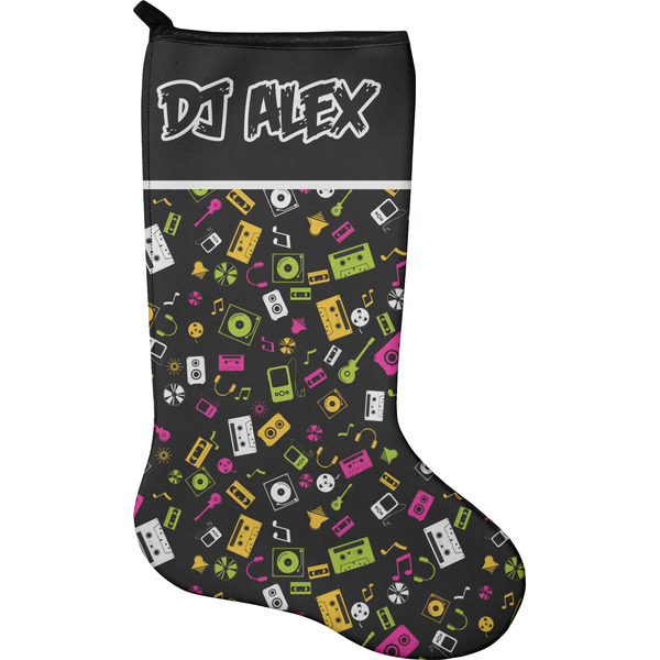 Custom Music DJ Master Holiday Stocking - Neoprene (Personalized)