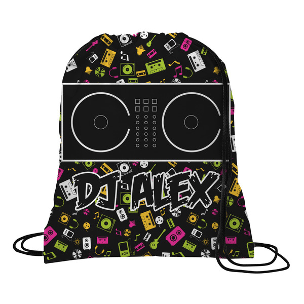 Custom Music DJ Master Drawstring Backpack - Large w/ Name or Text
