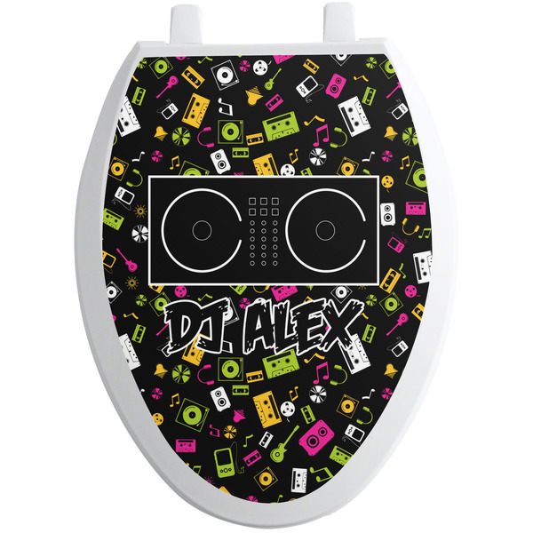 Custom Music DJ Master Toilet Seat Decal - Elongated (Personalized)