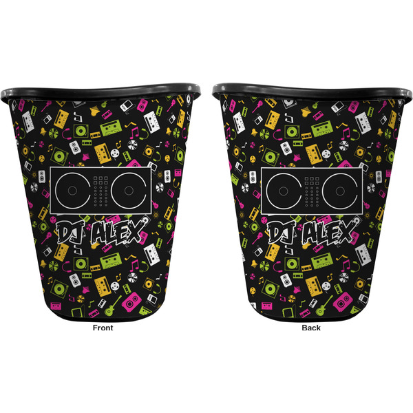 Music DJ Master Trash Can Black - Front and Back - Apvl