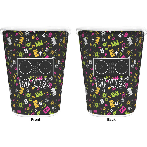 Music DJ Master Trash Can White - Front and Back - Apvl