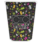 Music DJ Master Waste Basket - Double Sided (White) w/ Name or Text