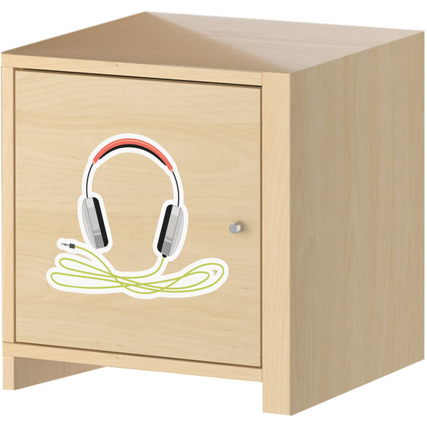 Music DJ Master Wall Graphic on Wooden Cabinet