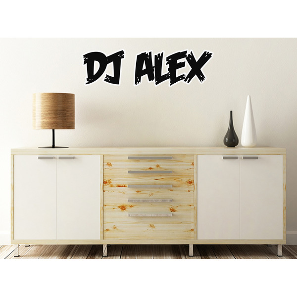 Music DJ Master Wall Name Decal On Wooden Desk
