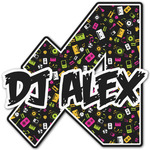 Music DJ Master Name & Initial Decal - Custom Sized (Personalized)