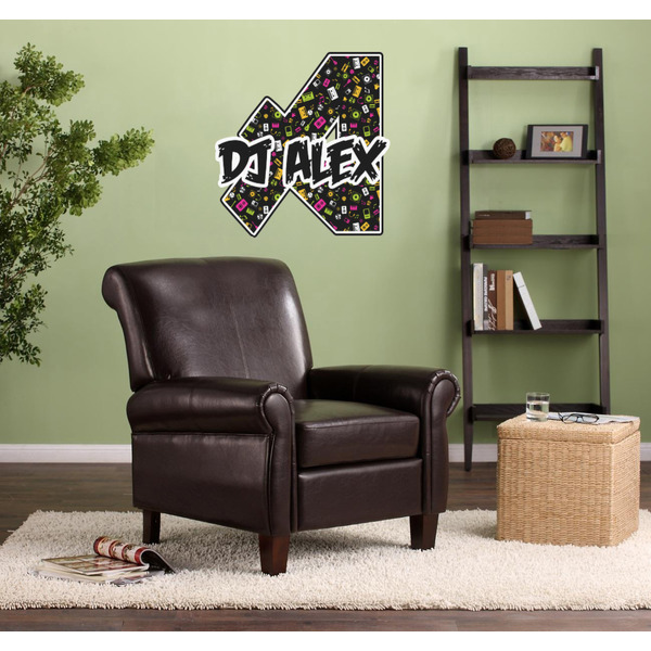 Music DJ Master Wall Name & Initial Large on Living Room Wall