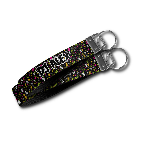 Music DJ Master Webbing Keychain FOBs - Size Comparison
