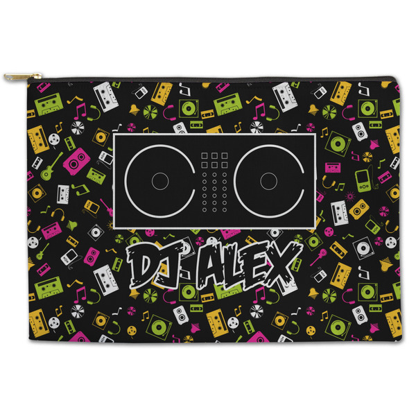 Custom Music DJ Master Zipper Pouch - Large - 12.5"x8.5" w/ Name or Text