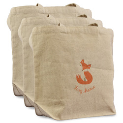 Foxy Mama Reusable Cotton Grocery Bags - Set of 3