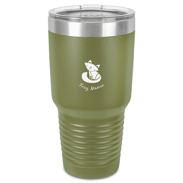 Custom Foxy Mama 30 oz Stainless Steel Tumbler - Olive - Single-Sided