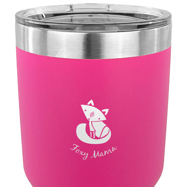 Foxy Mama 30 oz Stainless Steel Ringneck Tumbler - Pink - CLOSE UP