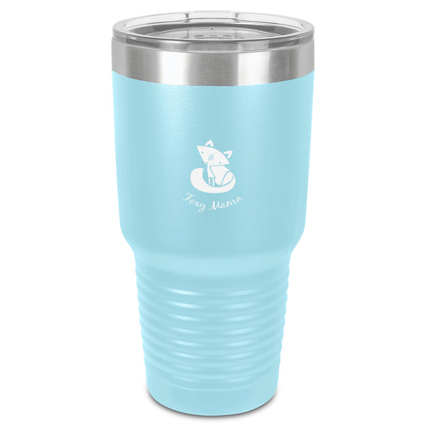 Foxy Mama 30 oz Stainless Steel Ringneck Tumbler - Teal - Front