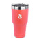 Foxy Mama 30 oz Stainless Steel Ringneck Tumblers - Coral - FRONT