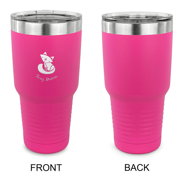 Foxy Mama 30 oz Stainless Steel Ringneck Tumblers - Pink - Single Sided - APPROVAL
