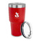 Foxy Mama 30 oz Stainless Steel Ringneck Tumblers - Red - LID OFF