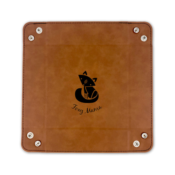 Foxy Mama 6" x 6" Leatherette Snap Up Tray - FLAT FRONT