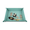 Foxy Mama 6" x 6" Teal Leatherette Snap Up Tray - STYLED
