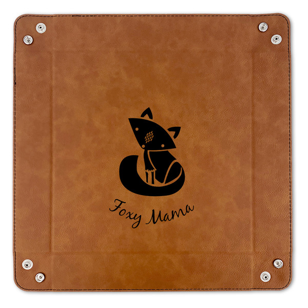Foxy Mama 9" x 9" Leatherette Snap Up Tray - APPROVAL (FLAT)