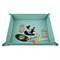 Foxy Mama 9" x 9" Teal Leatherette Snap Up Tray - STYLED
