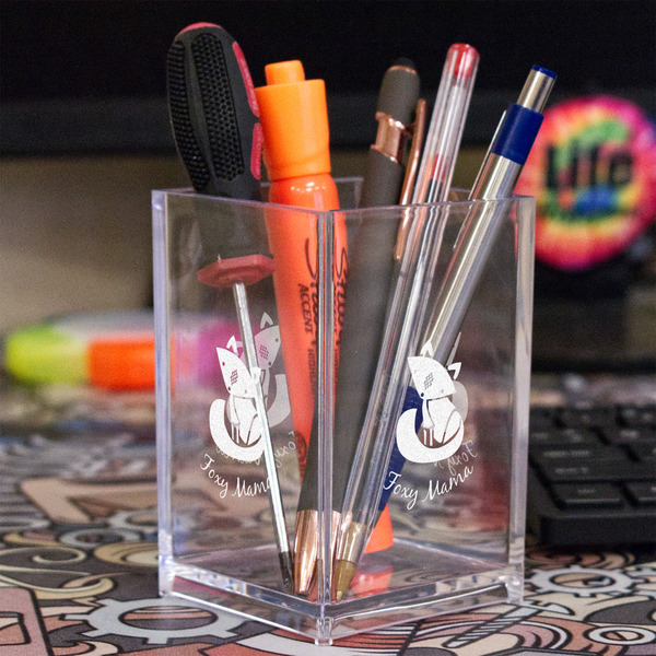 Foxy Mama Acrylic Pen Holder - In Context