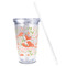 Foxy Mama Acrylic Tumbler - Full Print - Front straw out