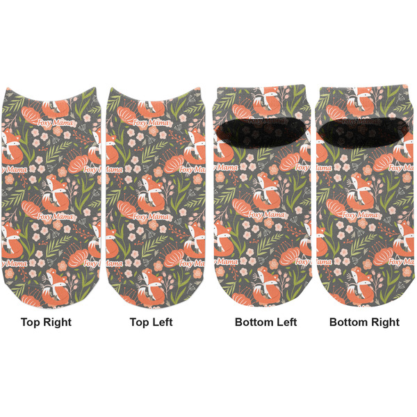 Foxy Mama Adult Ankle Socks - Double Pair - Front and Back - Apvl