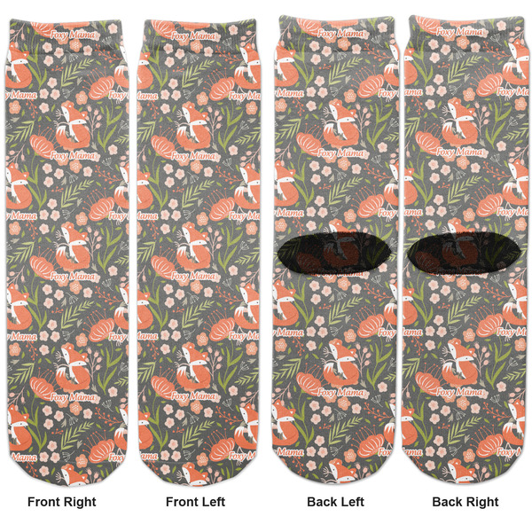 Foxy Mama Adult Crew Socks - Double Pair - Front and Back - Apvl