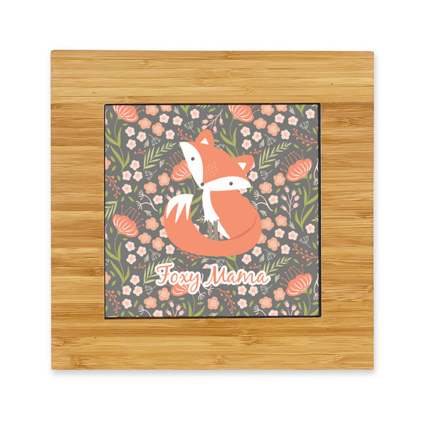 Custom Foxy Mama Bamboo Trivet with Ceramic Tile Insert