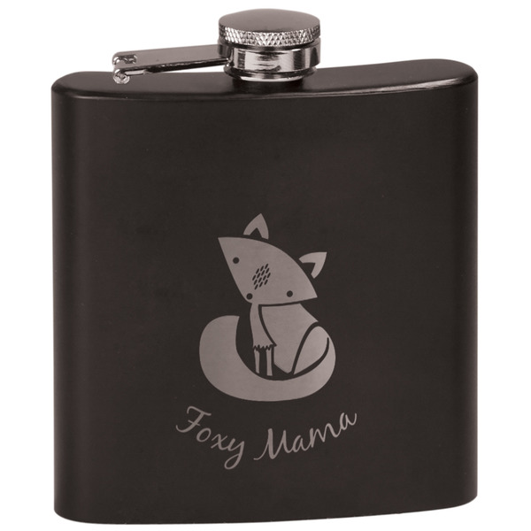 Custom Foxy Mama Black Flask Set