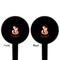 Foxy Mama Black Plastic 4" Food Pick - Round - Double Sided - Front & Back