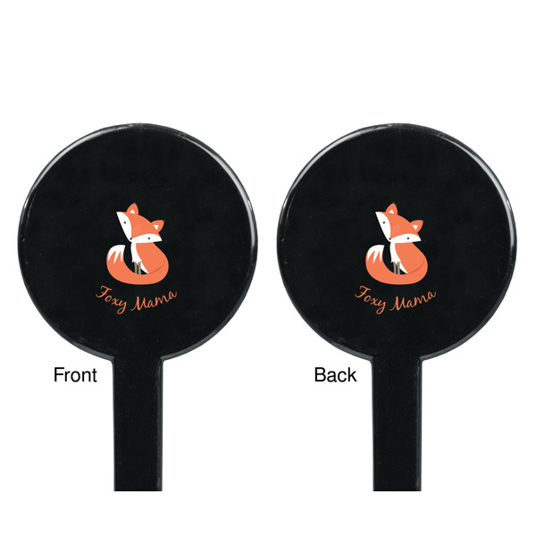 Foxy Mama Black Plastic 7" Stir Stick - Double Sided - Round - Front & Back