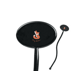 Foxy Mama 7" Oval Plastic Stir Sticks - Black - Single Sided